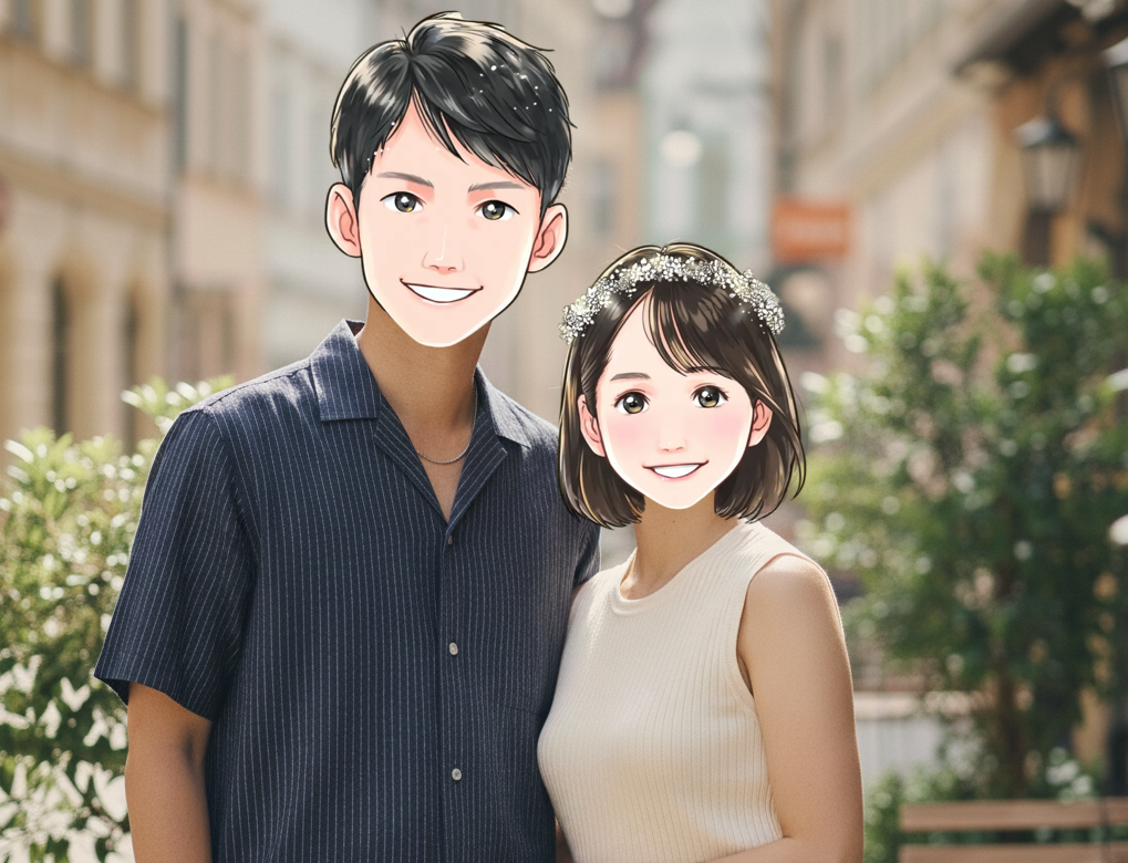 2025年5月に成婚したカップルのカフェデートの写真（香川県39歳男性／香川38歳女性）