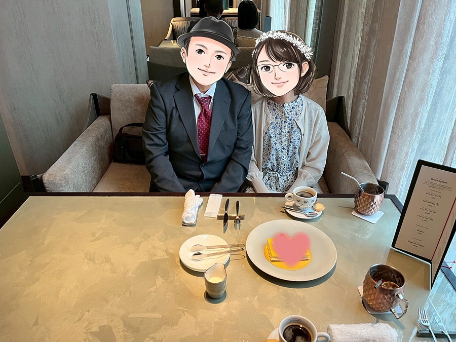 2025年8月に成婚したカップルランチデートの写真（香川県53歳男性／広島県49歳女性）