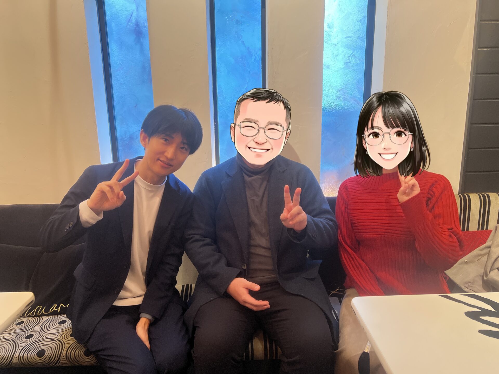 2025年12月に成婚したカップルと担当者の写真（徳島県32歳男性／徳島県30歳女性）