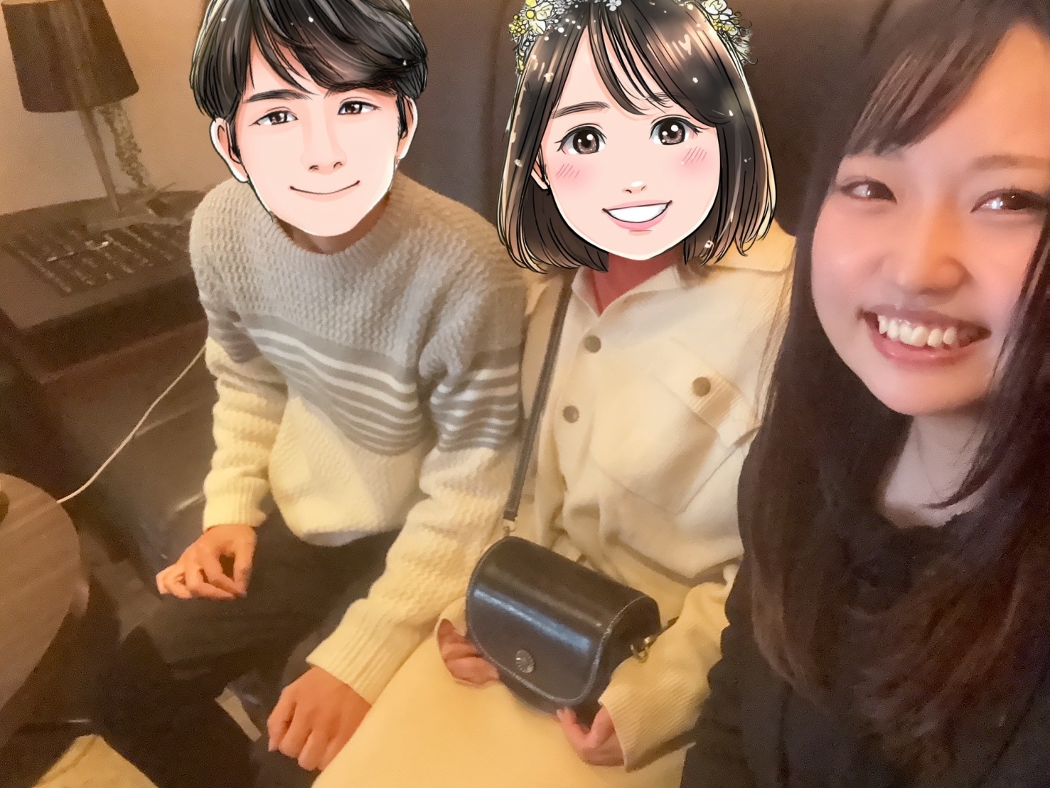 2025年11月に成婚したカップルと担当者の写真(岡山県29歳男性/鳥取県30歳女性)