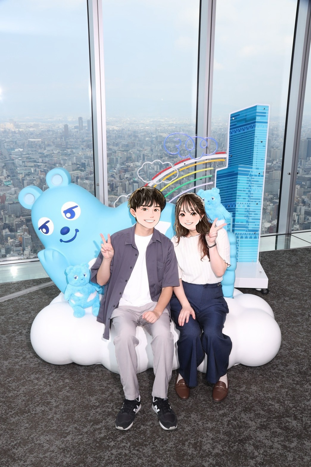 2026年8月に成婚したカップルの阿倍野ハルカスデートの写真（愛媛県26歳男性／愛媛県36歳女性）