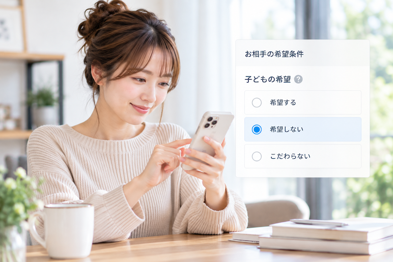 結婚相談所で子どもの希望を希望する・希望しない・こだわらないから設定する女性