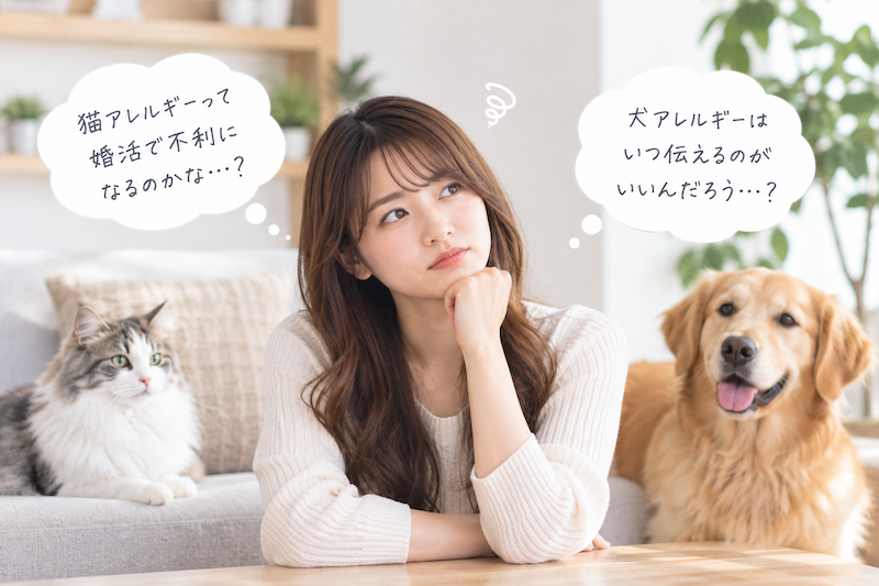 猫アレルギーや犬アレルギーが婚活に影響するか悩む女性