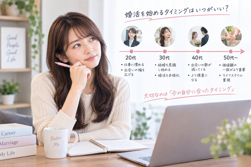 年齢や仕事を考えながら婚活を始めるタイミングに悩む女性