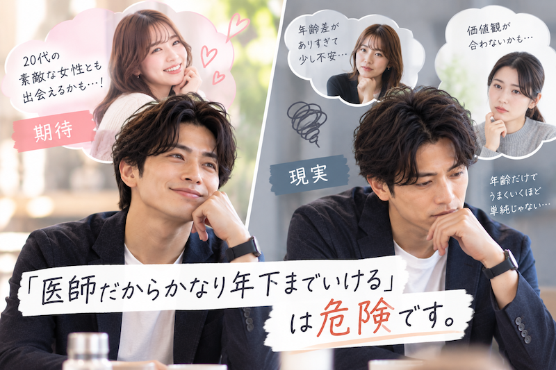 医師ならかなり年下の女性とも結婚できると考える男性医師