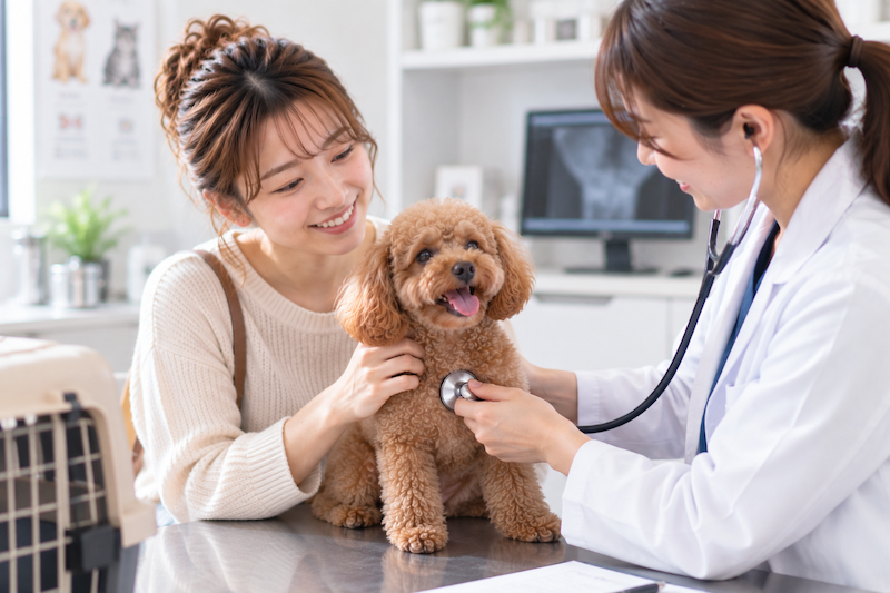 婚活中の女性がペットの医療費や飼育費について考えるイメージ