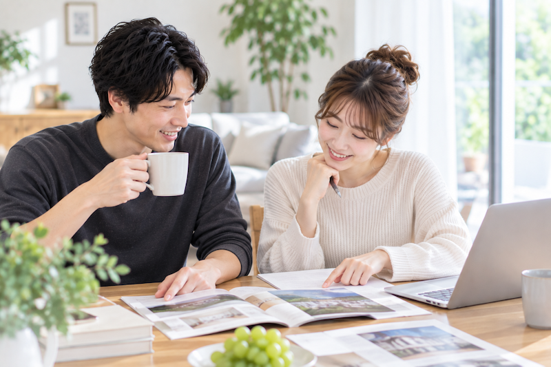 DINKsを希望する男女が夫婦二人の将来や結婚生活について考える様子