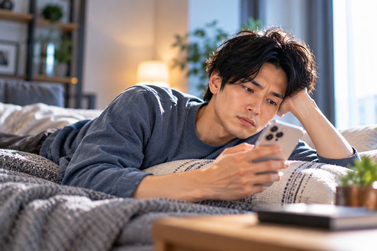 仮交際で女性の温度感が低いと感じ、今後の関係について悩む男性