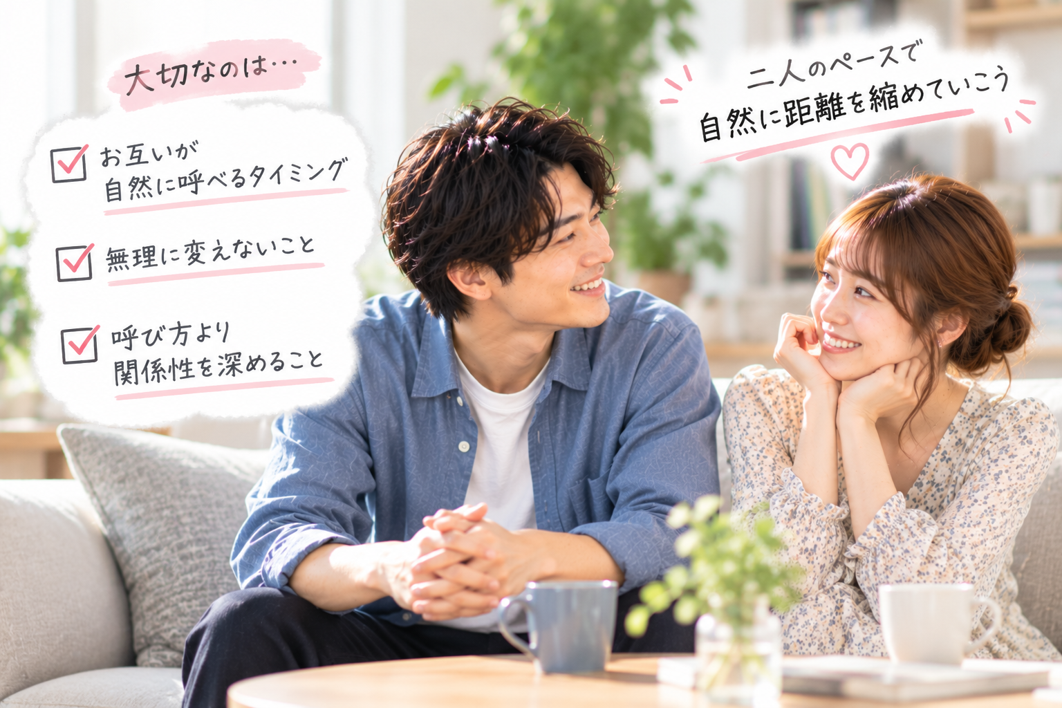 仮交際で下の名前や呼び捨てにしたい男性と慎重に考える女性